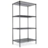 Alera Industrial Heavy-Duty Wire Shelving Starter Kit, 4-Shelf, 36w X 72h, Black