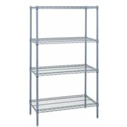 Quantum Storage Systems® 4-Shelf Starter Kit Gray Epoxy Wire Shelving 18x54x74 Inch