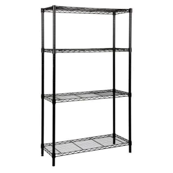 Quantum Storage Systems® 4-Shelf Starter Kit Black Epoxy Wire Shelving 18x60x63 Inch