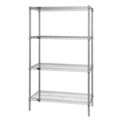 Quantum Storage Systems® 4-Shelf Starter Kit Chrome Wire Shelving 24x60x74 Inch