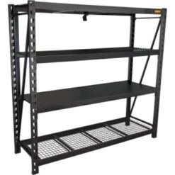 Dewalt 6-Foot Tall Black Frame 4 Shelf Industrial Storage Rack