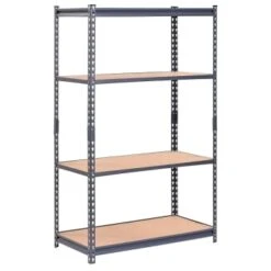 Muscle Rack 4-Tier Steel Shelving In Gray, 36 In. W X 60 In. H X 18 In. D