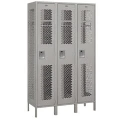 Salsbury Industries® Gray-Single Tier-Vented Metal Locker 6 Feet X 18 Inches