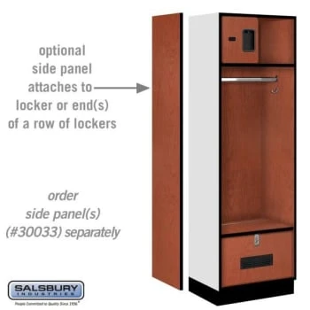 Salsbury IndustriesĀ® Cherry-Designer Wood Open Access Locker 6 Feet X 18 Inches - Image 3