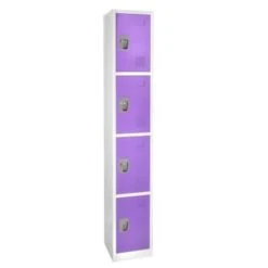 Adir Office 72 In. X 12 In. 4-Compartment Steel Key Lock Locker Purple