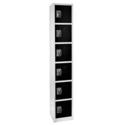 Adir Office 72 In. X 12 In. 6-Compartment Steel Key Lock Locker Black
