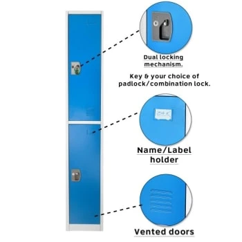Adir Office 72 In. X 12 In. 2-Compartment Steel Locker Blu - Image 4
