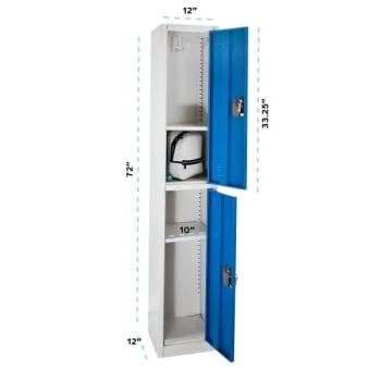 Adir Office 72 In. X 12 In. 2-Compartment Steel Locker Blu - Image 3