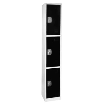 Adir Office 72 In. X 12 In. 3-Compartment Steel Locker Blk - Image 2