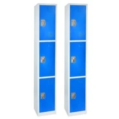 Adir Office 72 In. X 12 In. 3-Compartment Steel Locker Blu
