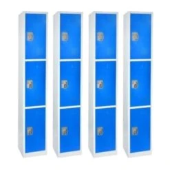Adir Office 72 In. X 12 In. 3-Compartment Steel Locker Blue
