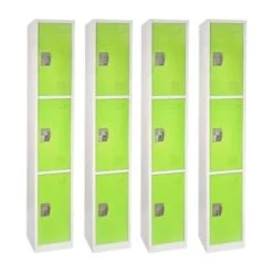 Adir Office 72 In. X 12 In. 3-Compartment Steel Locker Green
