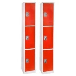 Adir Office 72 In. X 12 In. 3-Compartment Steel Locker Red