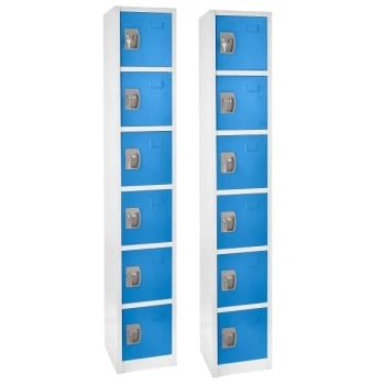 Adir Office 72 In. X 12 In. 6-Compartment Steel Locker Blu
