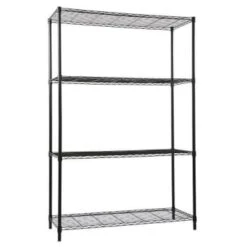 Quantum Storage Systems 4-Shelf Wire Shelving Unit, 24x30x72, Black Epoxy