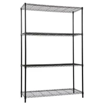 Quantum Storage Systems 4-Shelf Wire Shelving Unit, 24x30x72, Black Epoxy