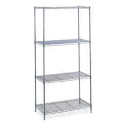 Safco 4-Shelf Industrial Wire Shelving, 36"w X 24"d X 72"h, Metallic Gray