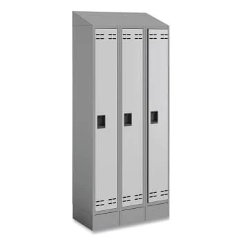Safco Triple Sloped Metal Locker Hood Addition, 36w X 18d X 6h, Gray - Image 4