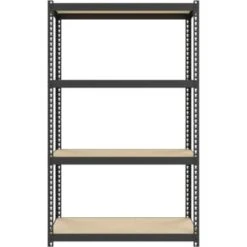 Space Solutions Black 4-Tier Steel Garage Storage Shelving Unit