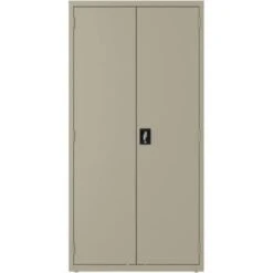 Hirsh Steel Janitorial Freestanding Cbnt, 36 X 72 X 18, 5 Shelves, Putty