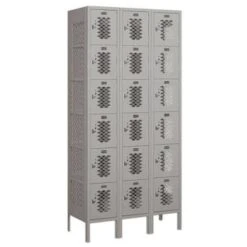 Salsbury Industries® Gray-Six Tier Box-Vented Metal Locker 6 Feet Highx15inches