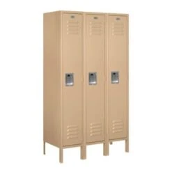Salsbury IndustriesĀ® Tan Single Tier Standard Metal Locker 5 Feet X 15 Inches