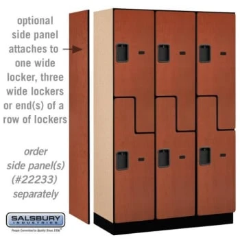 Salsbury IndustriesĀ® Cherry-Double Tier S Style-Wood Locker 6 Feet X 18 Inches - Image 3