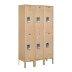 Salsbury Industries® Tan Double Tier Standard Metal Locker 5 Feet X 12 Inches