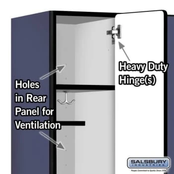 Salsbury IndustriesĀ® Blue 12 Inch Single Tier-Wood Locker 6 Feet X 18 Inches - Image 5