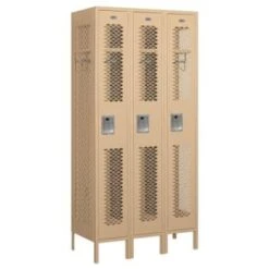 Salsbury IndustriesĀ® Tan Single Tier Vented Metal Locker 6 Feet X 18 Inches