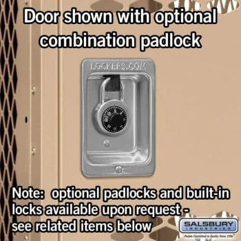 Salsbury IndustriesĀ® Tan-Double Tier Vented Metal Locker-6 Feet X 15 Inches - Image 3