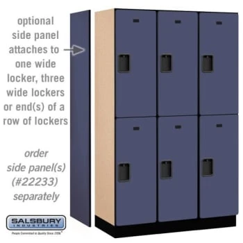 Salsbury Industries® Blue-Double Tier Designer Wood Locker 6 Feet X 18 Inches - Image 3