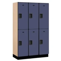 Salsbury Industries® Blue-Double Tier Designer Wood Locker 6 Feet X 18 Inches
