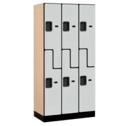 Salsbury Industries® Gray- Double Tier S Style-Wood Locker 6 Feet X 18 Inches