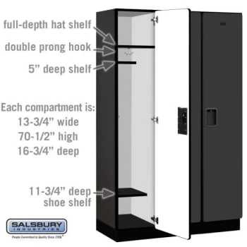 Salsbury IndustriesĀ® Black Single Tier Designer Wood Locker 6 Feet X 18 Inches - Image 4
