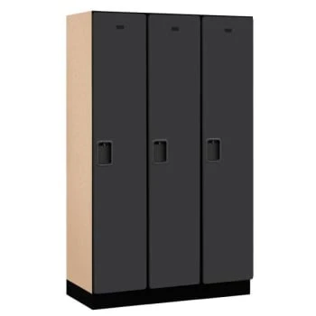 Salsbury IndustriesĀ® Black Single Tier Designer Wood Locker 6 Feet X 18 Inches
