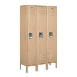 Salsbury IndustriesĀ® Tan-Single Tier Standard Metal Locker 5 Feet X 12 Inches