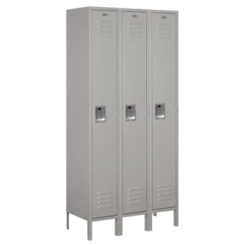 Salsbury IndustriesĀ® Gray- Single Tier Standard Metal Locker 6 Feet X 15 Inches