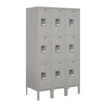 Salsbury IndustriesĀ® Gray-Triple Tier Standard Metal Locker-5 Feet X 18 Inches