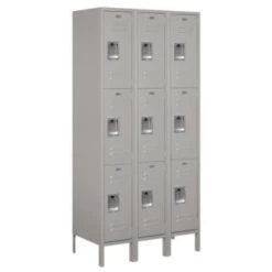 Salsbury Industries® Gray- Triple Tier Standard Metal Locker 6 Feet X 18 Inches