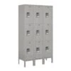 Salsbury Industries® Gray- Triple Tier Standard Metal Locker 5 Feet X 12inches