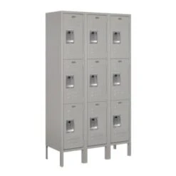Salsbury Industries® Gray- Triple Tier Standard Metal Locker 5 Feet X 12inches