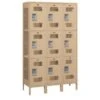 Salsbury Industries® Tan-Triple Tier Vented Metal Locker 6 Feet X 18 Inches