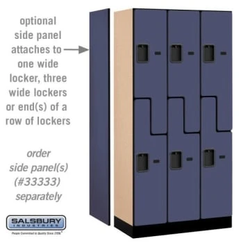 Salsbury IndustriesĀ® Blue Double Tier S Style Wood Locker 6 Feet X 18 Inches - Image 3