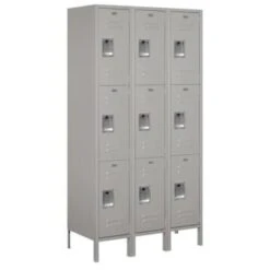 Salsbury Industries® Gray-Triple Tier-Standard Metal Locker 6 Feet X 18inches