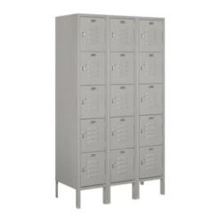 Salsbury Industries® Gray-Five Tier Box-Standard Metal Locker 5 Feet X 15inches