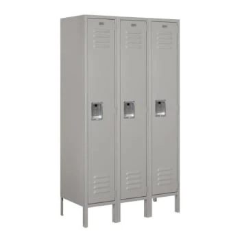 Salsbury IndustriesĀ® Gray-12 Inch-Single Tier Metal Locker 5 Feet X 15 Inches