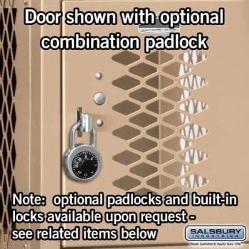 Salsbury IndustriesĀ® Six Tier Box-Tan-Vented Metal Locker 6 Feet X 15 Inches - Image 3