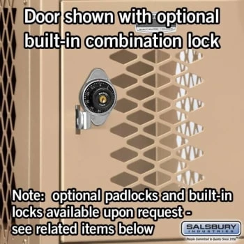 Salsbury IndustriesĀ® Six Tier Box-Tan-Vented Metal Locker 6 Feet X 15 Inches - Image 4