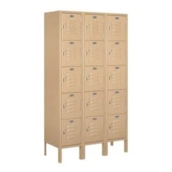 Salsbury IndustriesĀ® Tan- Five Tier Box Style-Metal Locker 5 Feet X 12inches